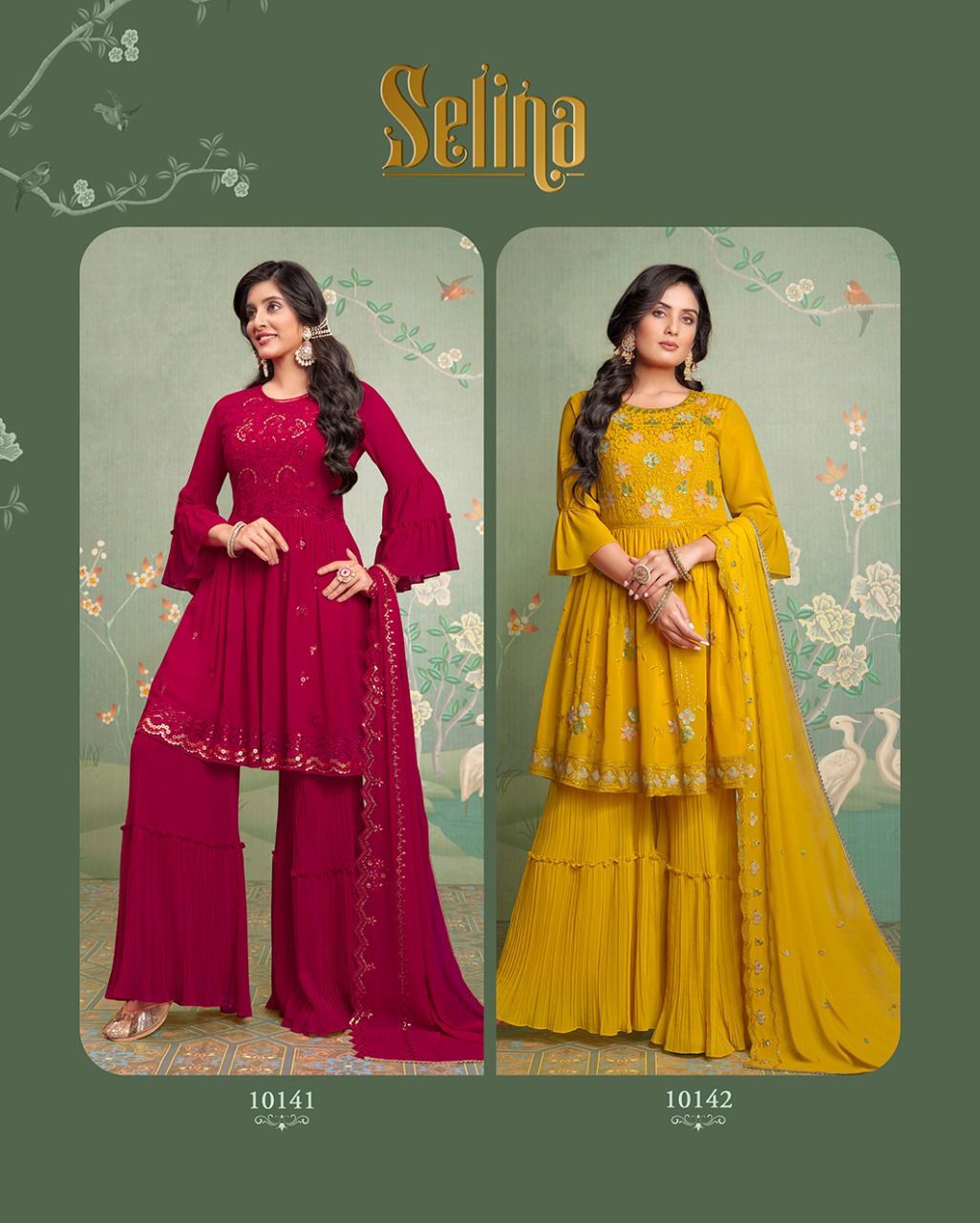 Lily And Lali Selina Fancy Festive Wear Wholesale Kurti Sharara With Dupatta Collection